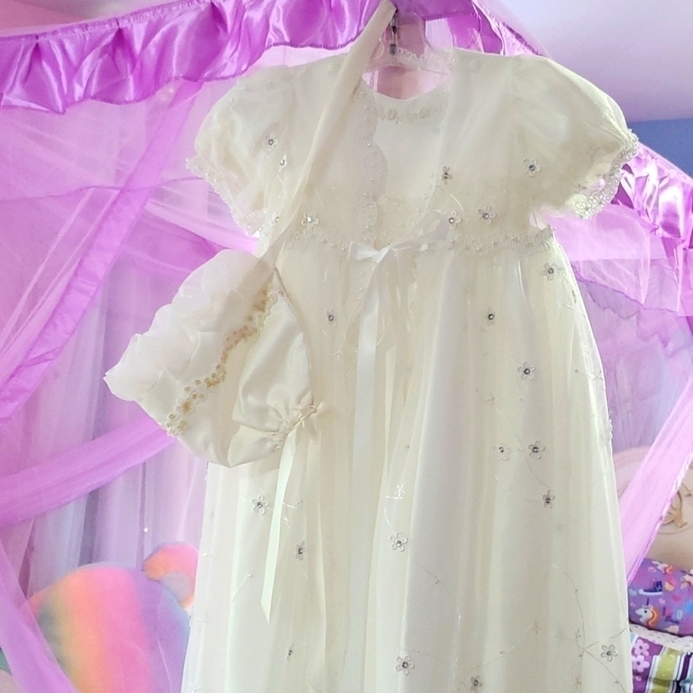 PICCOLO Bacio Baby's Raw Silk and Lace Baptism Gown, Brand New! NEVER WORN